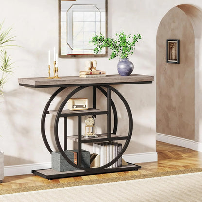 41.3" Console Table, 4-Tier, Sofa, Entryway Table