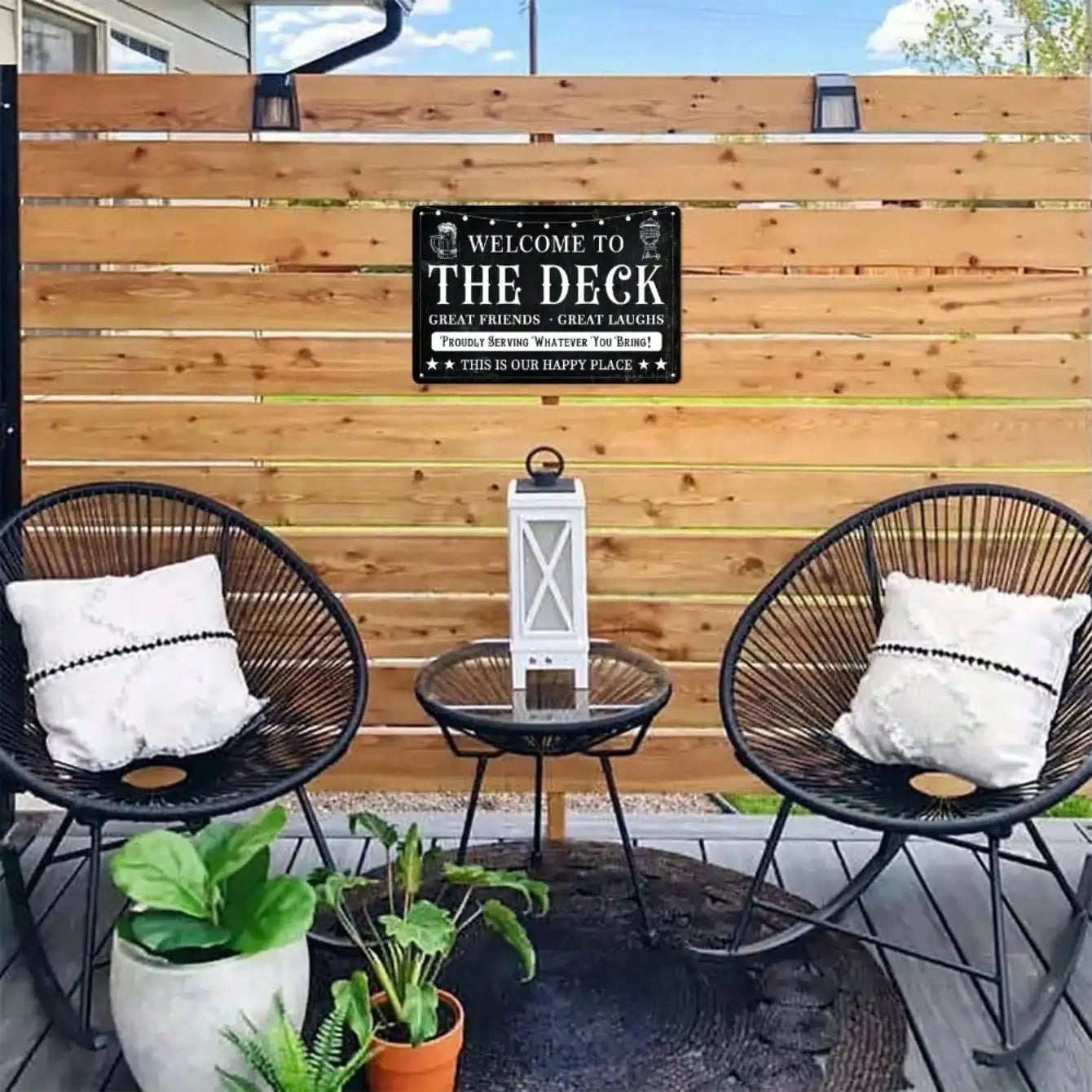 "Welcome to the Deck" Vintage Wall Mount Sign