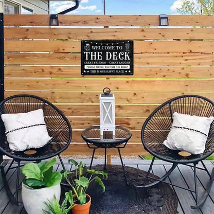 "Welcome to the Deck" Vintage Wall Mount Sign