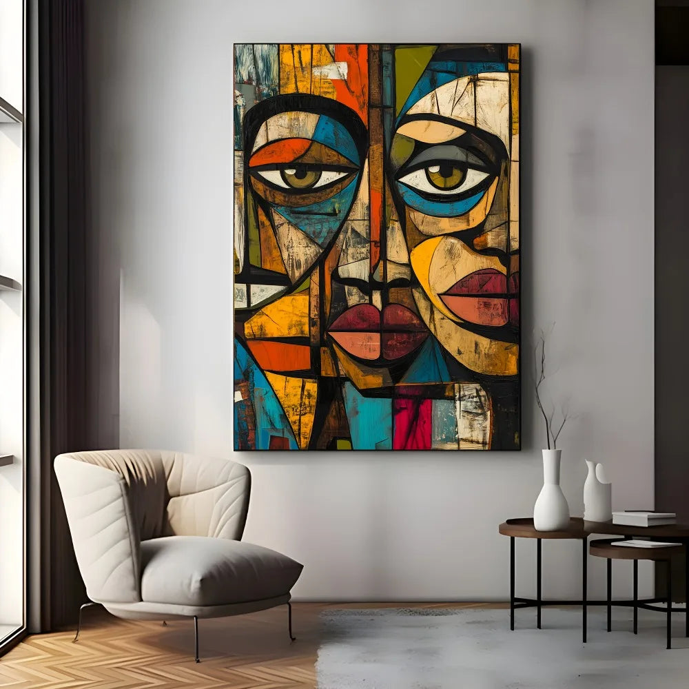 47.24"x31.49" Modern African Abstract Art Canvas Print, Frameless