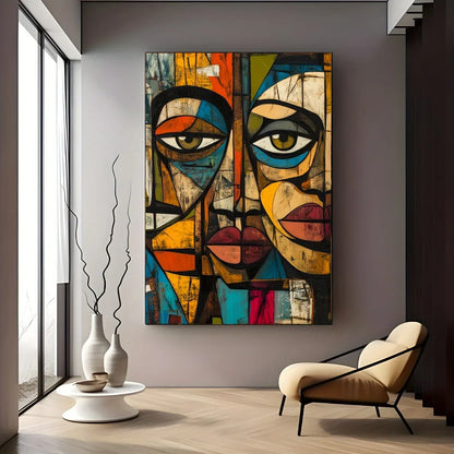 47.24"x31.49" Modern African Abstract Art Canvas Print, Frameless