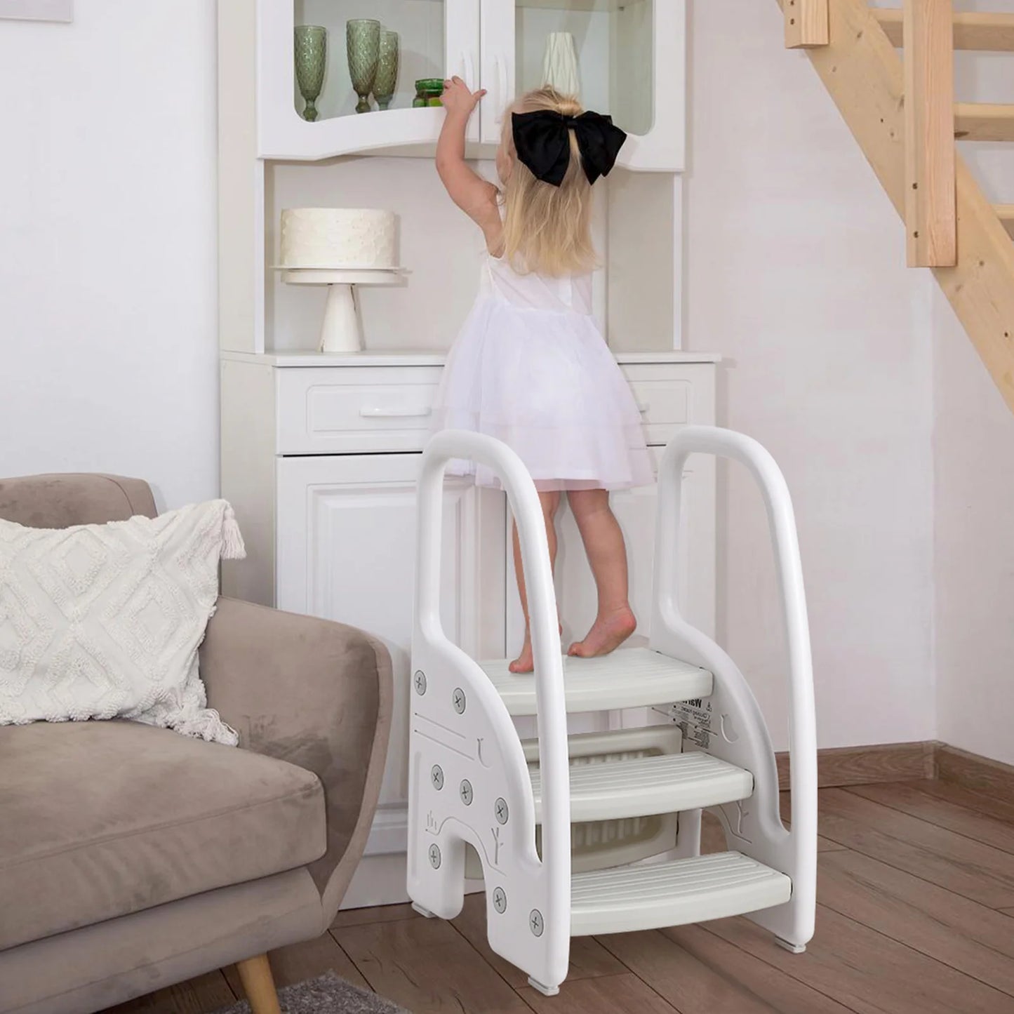 Kids 3 Step Plastic Stool for Bathroom, Kitchen, Counter