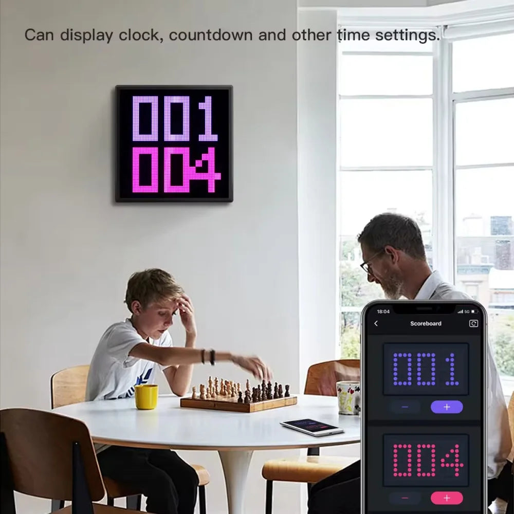 16"x16" Creative Pixel LED Pixel Display Night Light, Matrix Bluetooth Smart