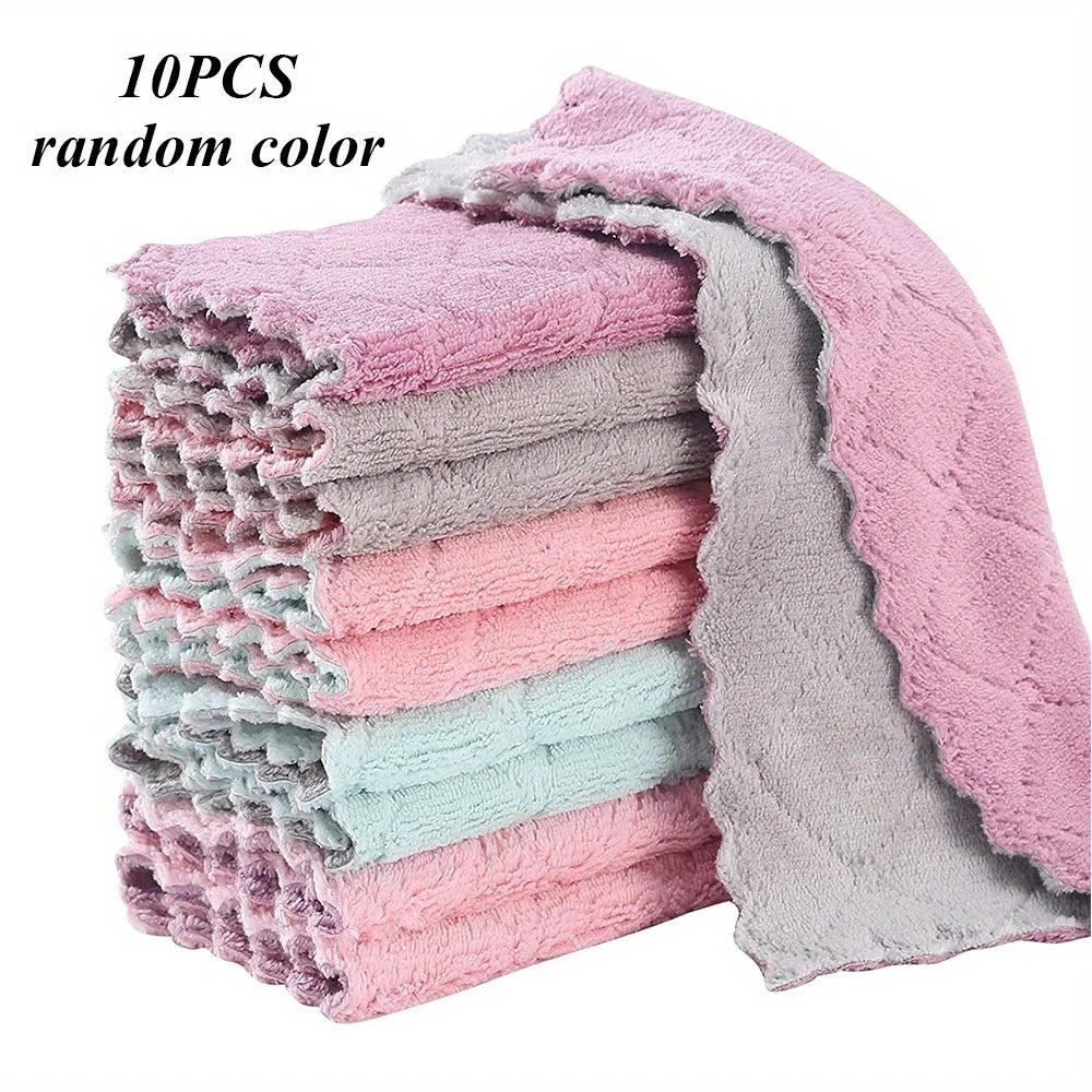 10pc Kitchen Towels and Dishcloths Rag, 9.4"x5.5"