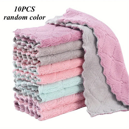 10pc Kitchen Towels and Dishcloths Rag, 9.4"x5.5"