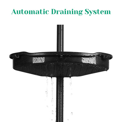 122" Adjustable Corner Shower Caddy with Tension Pole, 4-Tier