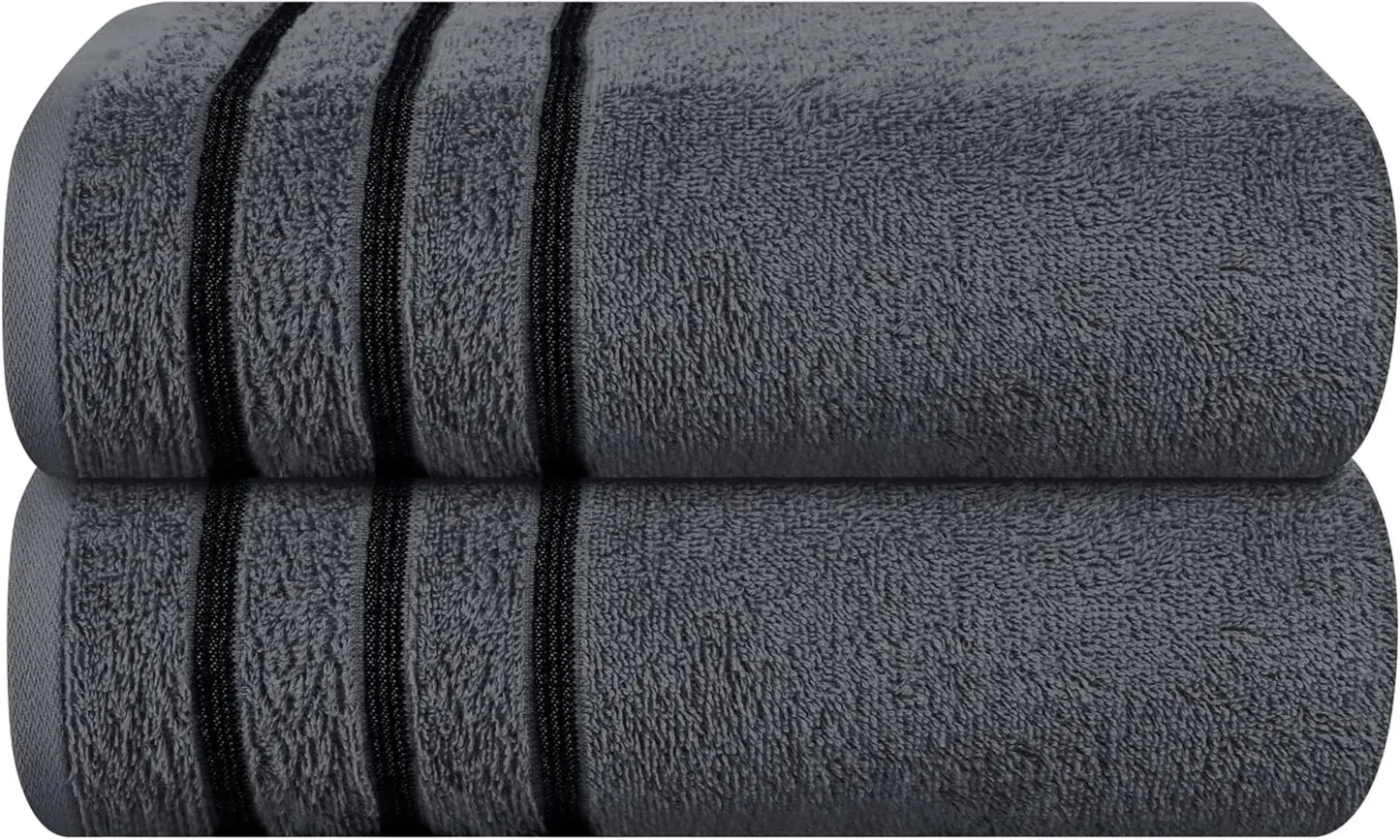 2pc Oversized Bath Towels 28x55" – Ultra Absorbent Quick-Dry