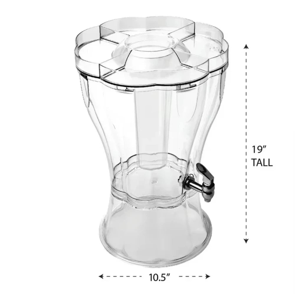 Durable 3.5-Gallon Break-Resistant Beverage Dispenser w/Removable Ice Top