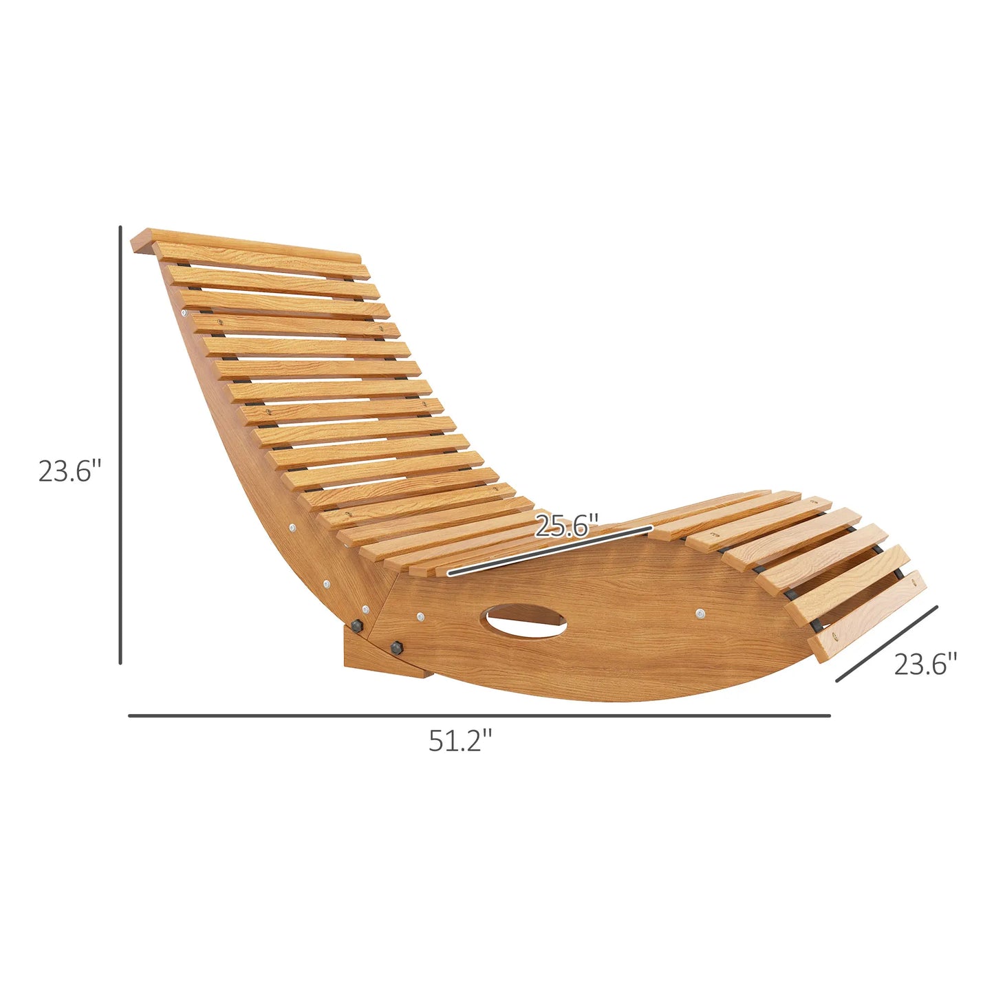 Outdoor Teak Rocking Chair W/Slatted Seat,