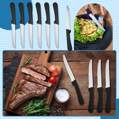 36pc Set of Steak Knives, Cutlery Practical, High Quality Plastic Handle