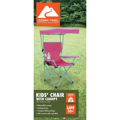 Kids Outdoor Chair w/Canopy, Adjustable Sunshade, 125lb Capacity