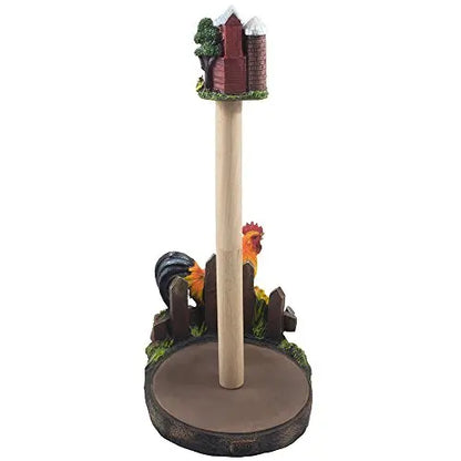 Farmhouse-Style Rooster and Mini Barn Paper Towel Dispenser