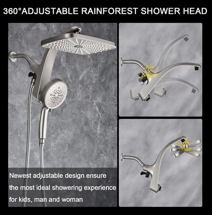 Rain Shower Head, w/Handheld Magnetic Docking Combo