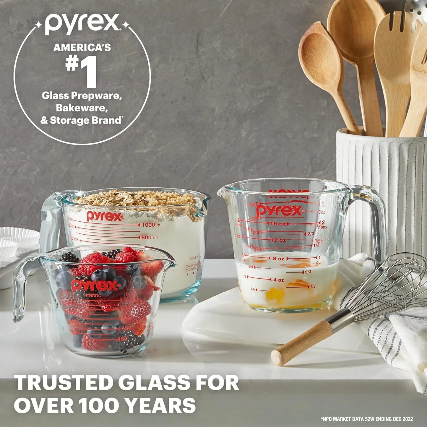 4-Cup Glass Measuring Cup for Baking and Cooking