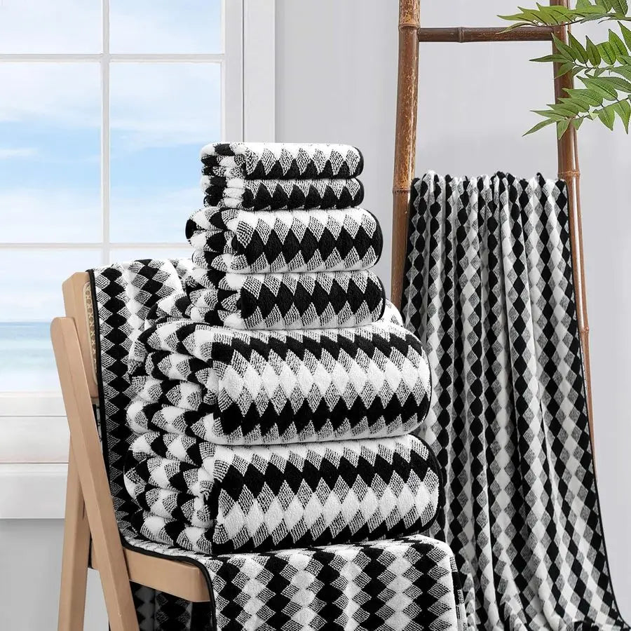 8pc Oversized Bathroom Towel Set, 2 Hand Towels, 4 Washcloths