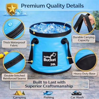 4pk - 5gl Portable Collapsible Buckets with Handles