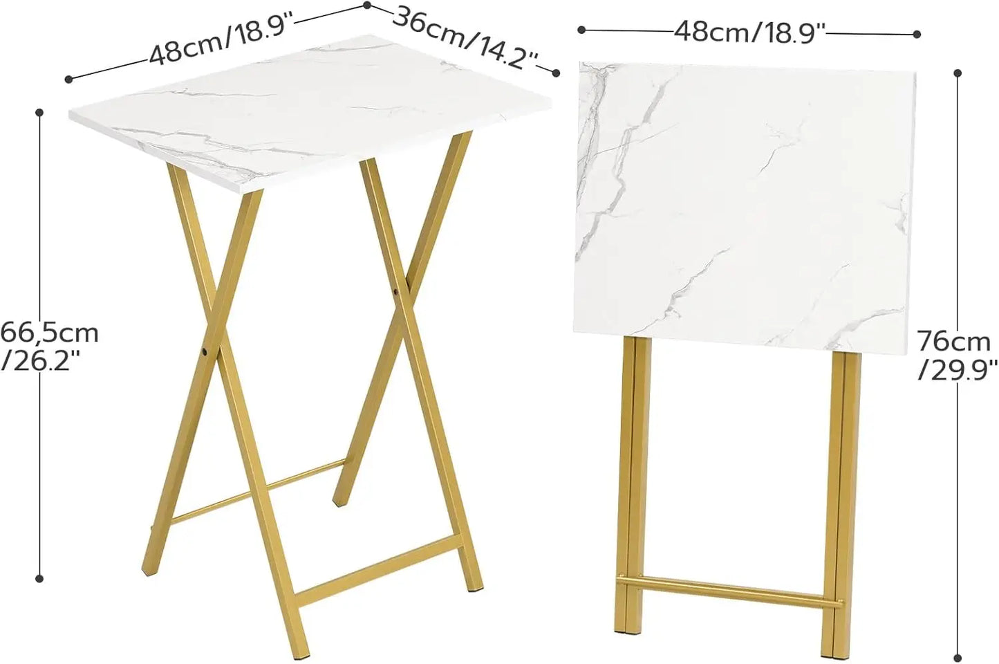 Set (2) Folding TV Tray Tables, Couch and Chairside Table