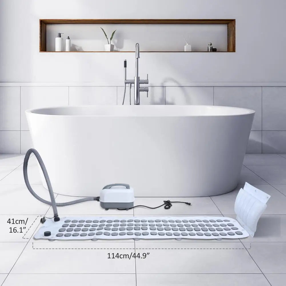 Full Body Bubbling Bathmat with Pillow, Adjustable