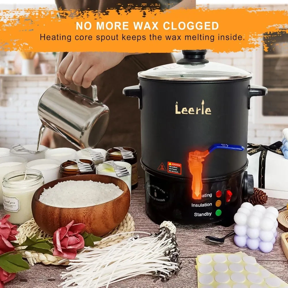 10lb Wax Melter for Candle Making, Brass Spout & Temp Control