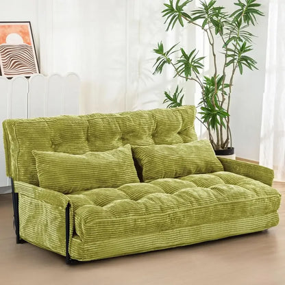 Versatile 5-Position Foldable Lazy Sofa Bed with 2 Pillows,
