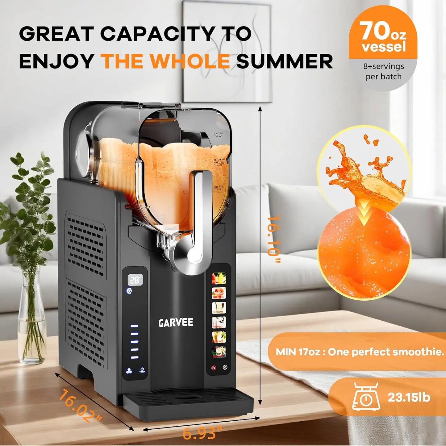 Quiet Frozen Drink Maker w/LED Display & 6 Pre-Set Programs
