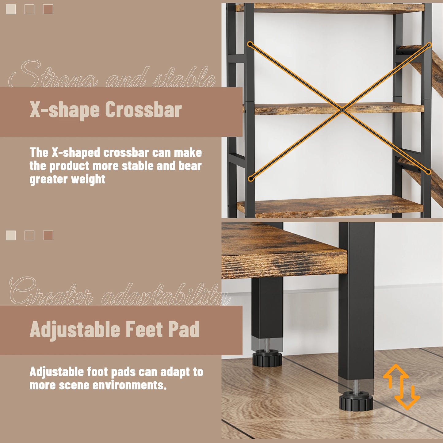 5 Tier Large Wooden Bookcase with 17 Open Display Shelves