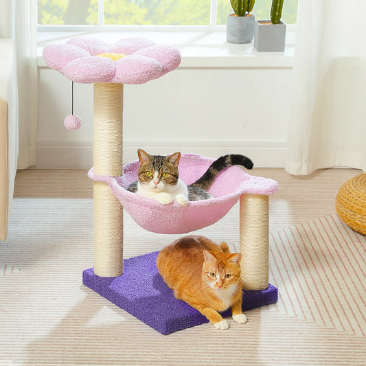 Flower Cat Tree, Hammock, Sisal Scratching Post