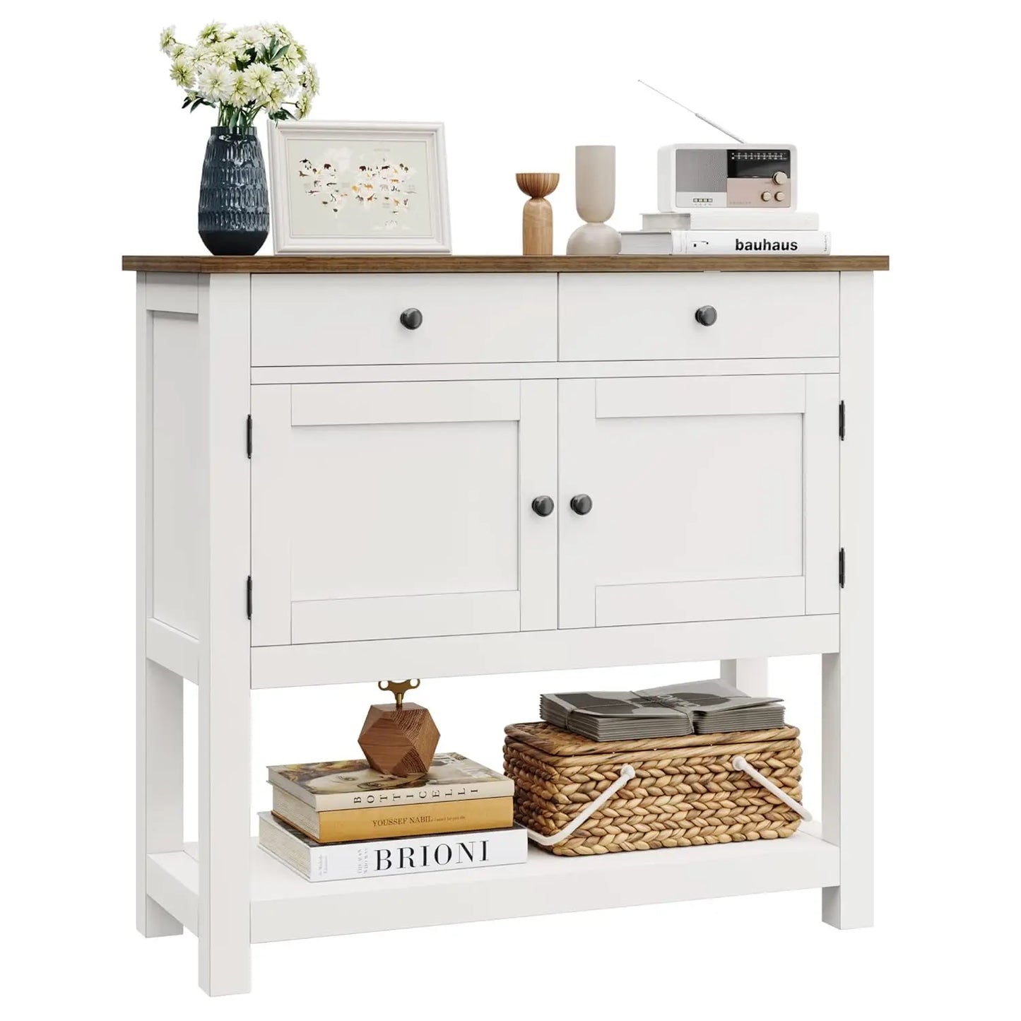 2-Door Cabinet, Console Table, Storage Shelf, Coffee Bar
