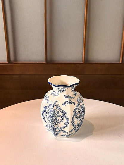 1 Pc Blue & White Porcelain Retro Chinese Vase
