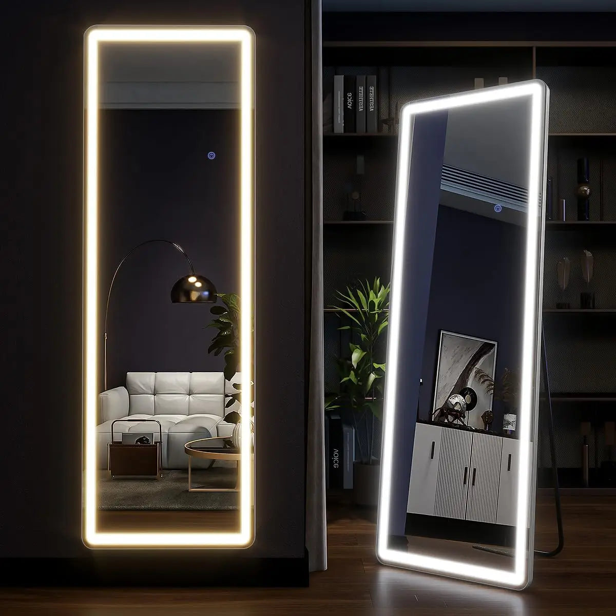 63"x20" Full Length Lighted Floor Mirror w/Stand