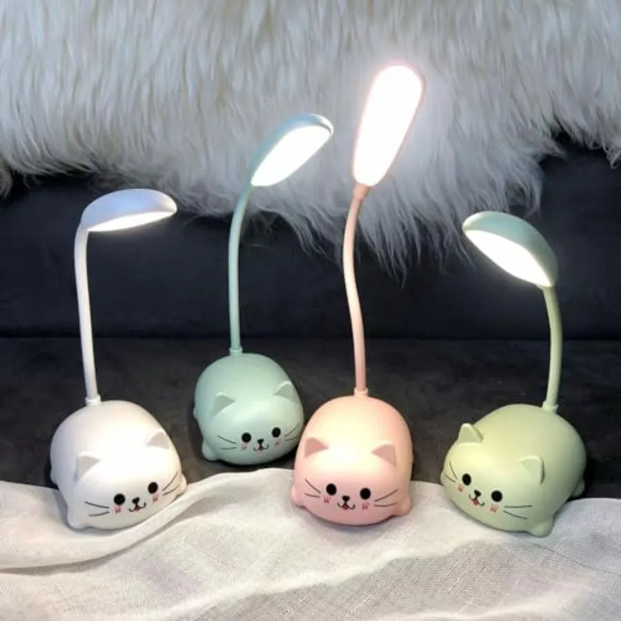 Cute Cat LED Reading Lamp, USB Rechargeable
