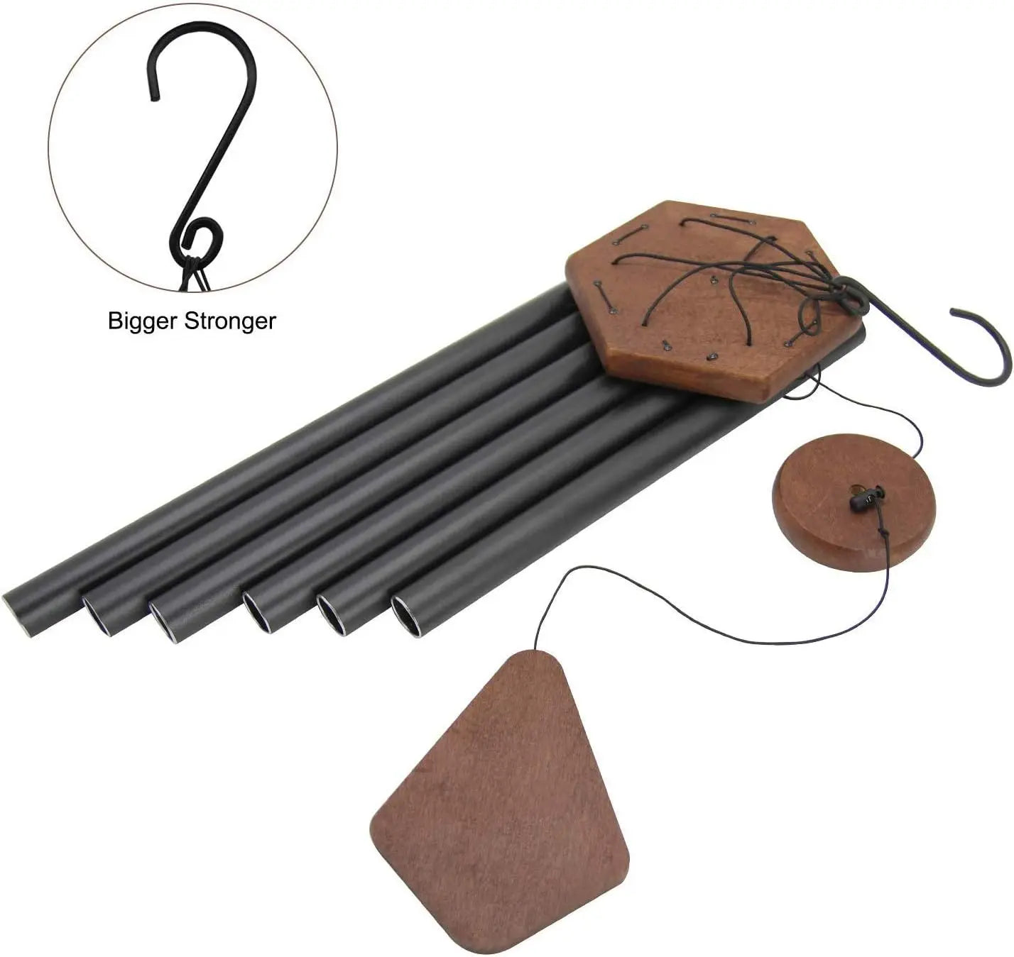 36"Deep Tone Wind Chimes with 6 Metal Tubes