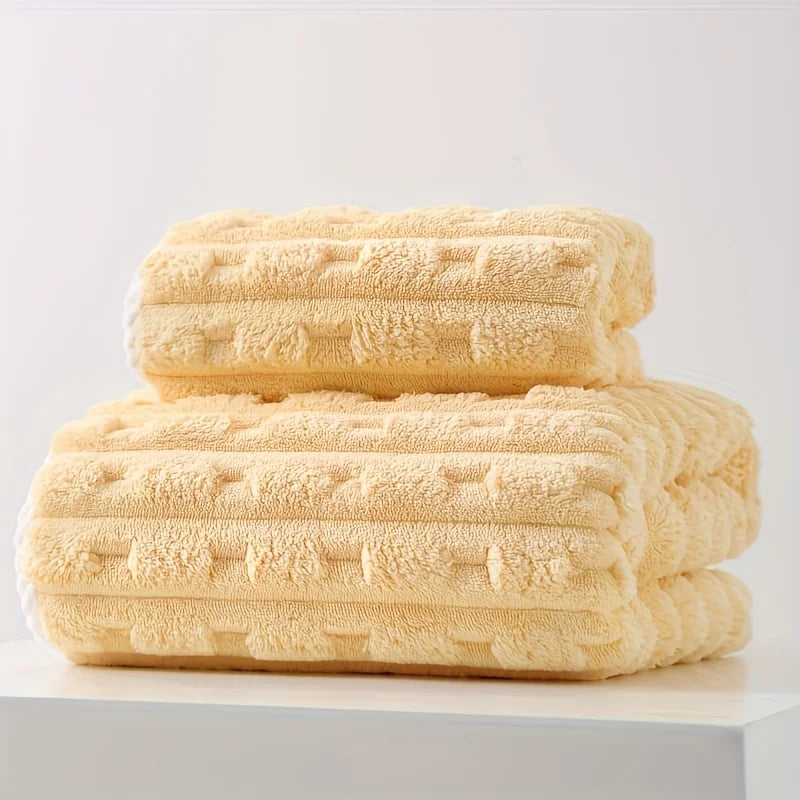 Coral Velvet Bath Towel, Thickened, Enlarged, Soft, Quick-Drying