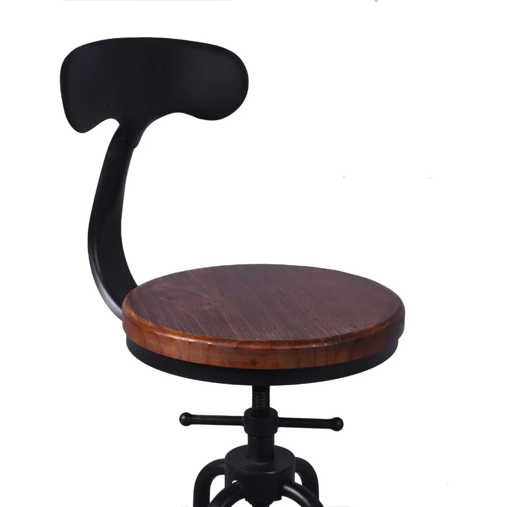 Kitchen Counter Height Adjustable Swivel Chair w/Iron Backrest - NEW