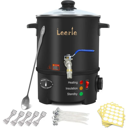 10lb Wax Melter for Candle Making, Brass Spout & Temp Control
