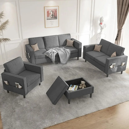 Living Room Sectional Couche(s) Set, 78" Width 3-Seater Small Couch