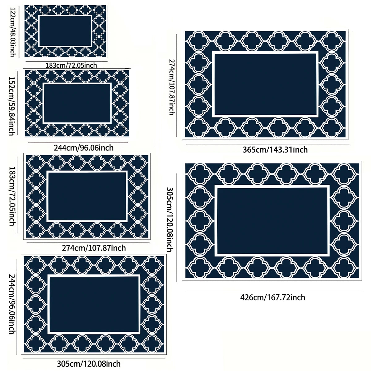 Outdoor Rugs, Waterproof, Reversible