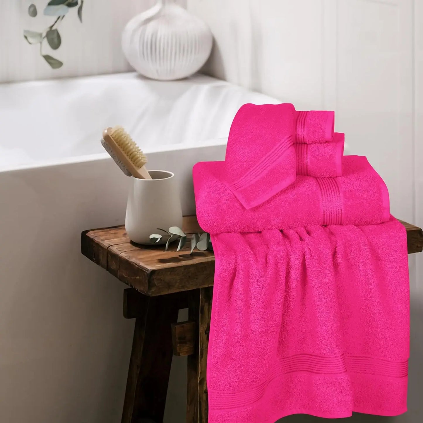 Ultra Soft 6-Pack Cotton Towel Set: 2 Bath, 2 Hand, 2 Wash Cloths