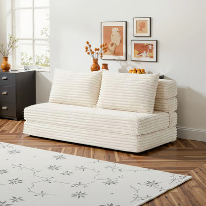 L-Shaped Modular Sofa, Boneless Design, Ultra-Soft Comfort, Ottoman