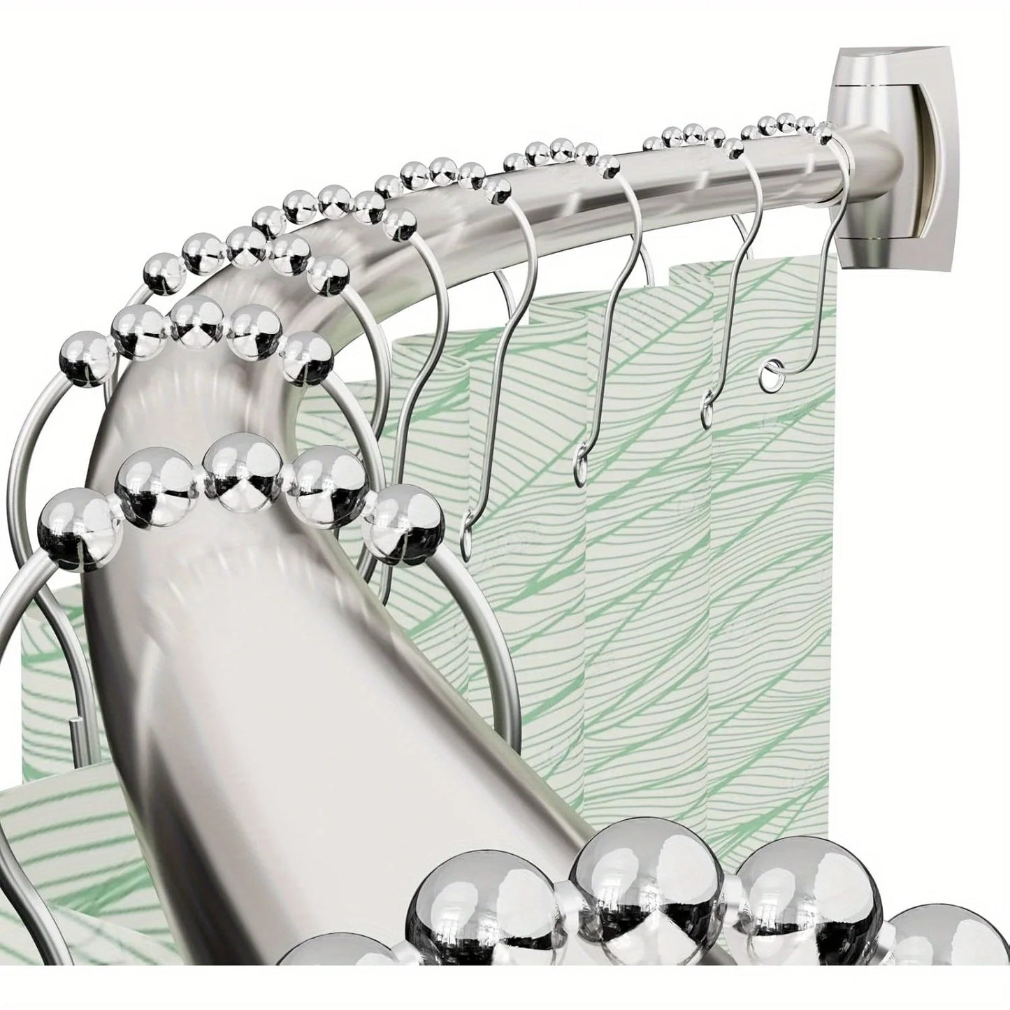 Adjustable 43"-72"Curved Shower Curtain Rod, Rustproof Aluminum