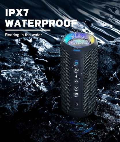 X8 Pro Portable Bluetooth Speaker w/40W Stereo Sound, Waterproof, Lights