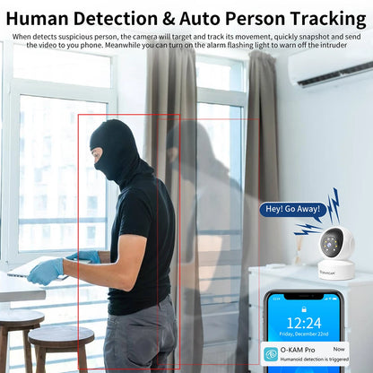 Indoor Security Camera 360°, Color, Night Visio, 2-Way Audio