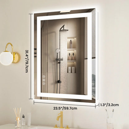 36"x 24"LED Bathroom Vanity Mirror, Tempered Glass