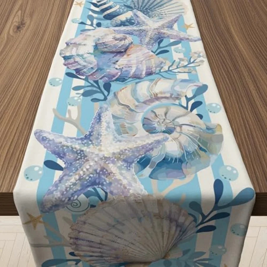 Sea Shell Starfish OCEAN Table Runner/Decor Mat