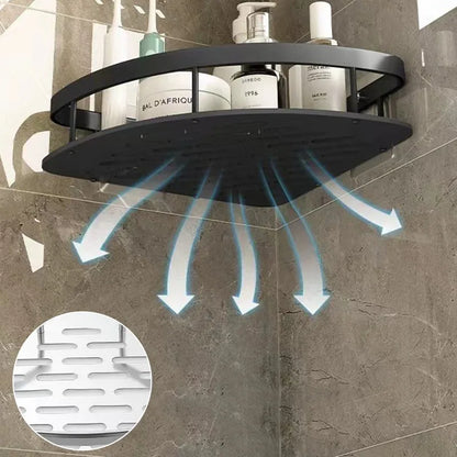 Wall Mount Corner Shelf Shower Storage Rack, No Drill