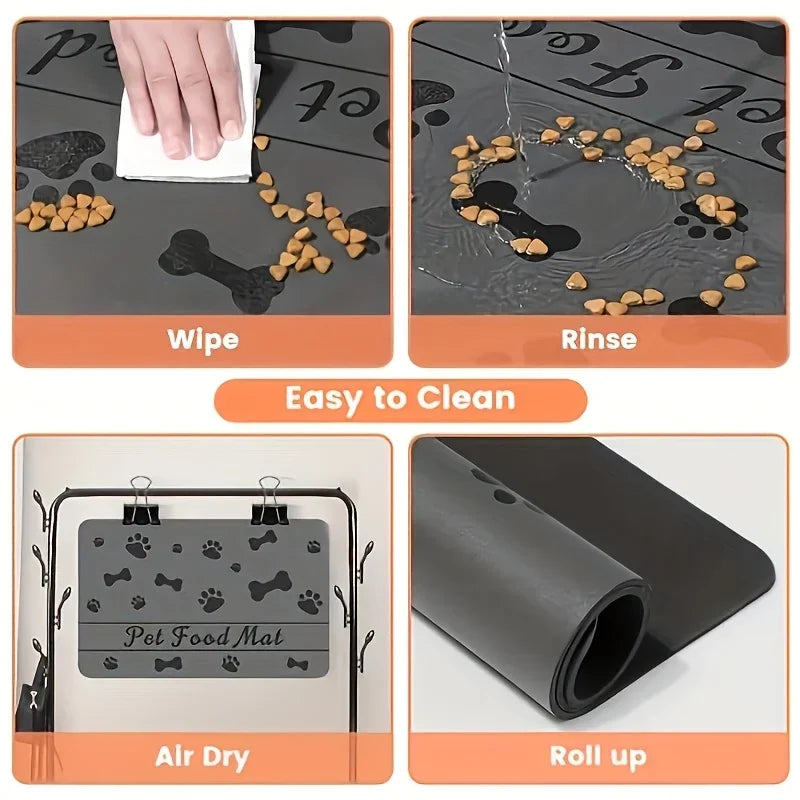Waterproof Rubber Backing Quick Dry Pet Feeding Mat