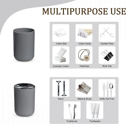 6pc Bathroom Set w/Soap Dispenser, Toothbrush Holder, Cup, Dish