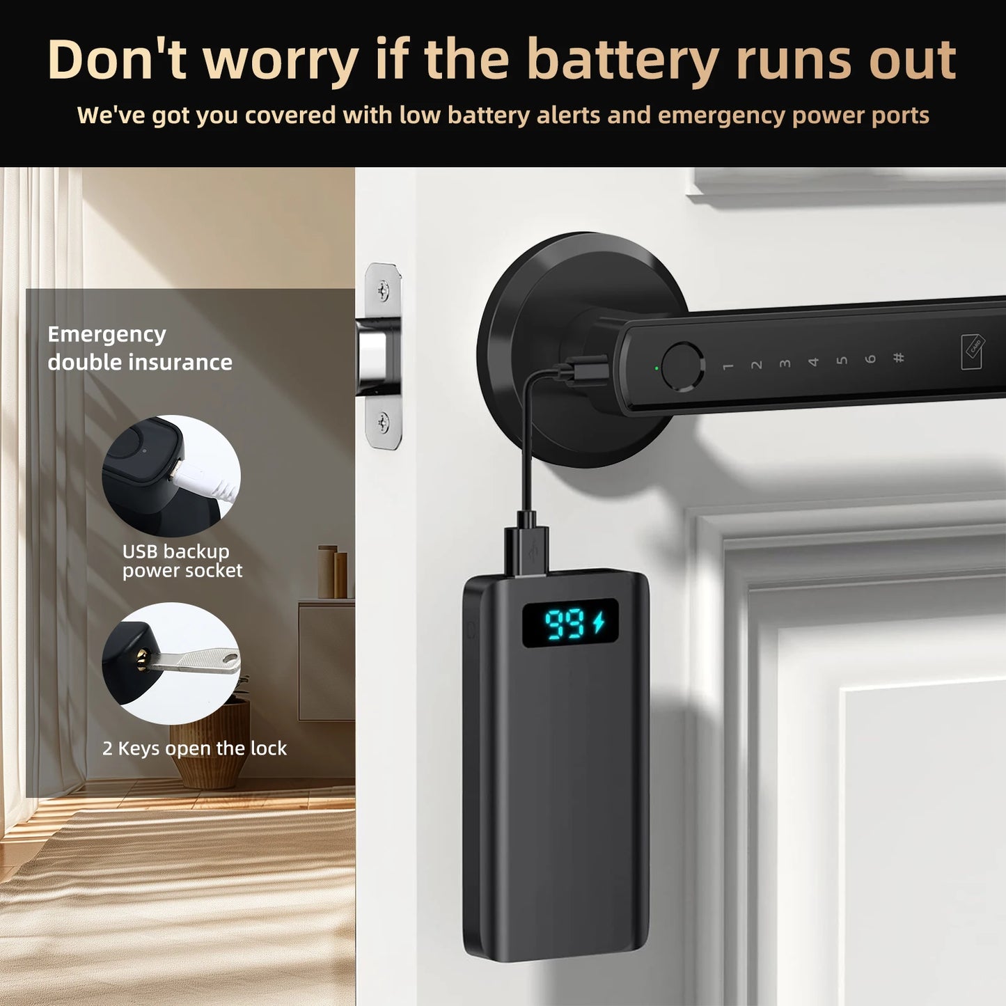Smart Lock, Fingerprint Door Lock, App Control Passcode