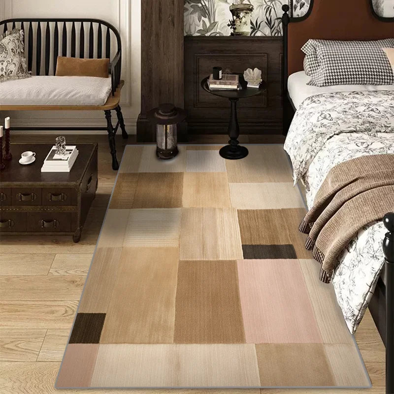 Nordic Minimalist Geometric Color Block Living Room Carpet