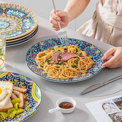 24 PCS Ceramic Dinnerware Set Porcelain Bohemian Style Dinnerware